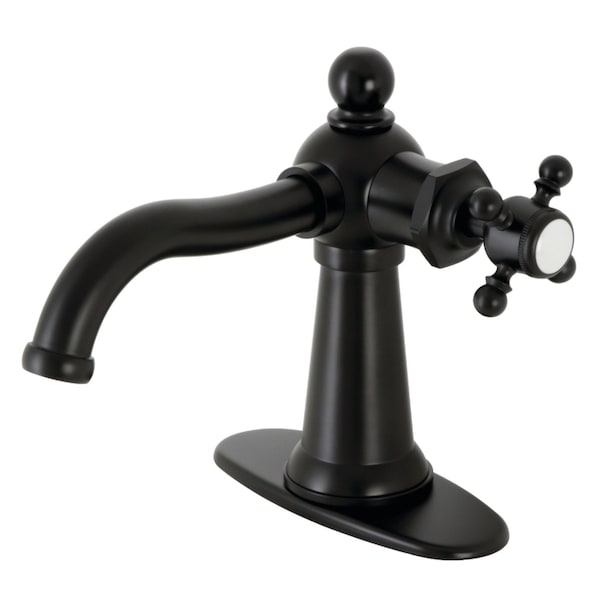 Kingston Brass KSD154BXMB Single-Handle Bathroom Faucet with Push Pop-Up, Matte Black KSD154BXMB - main
